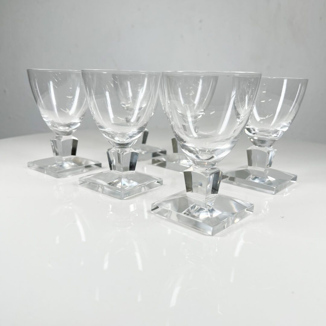 Five Faceted Crystal Wine Glasses Set, Vintage Stemware and Home Decor —  French Antiques Vintage French Decor French Linens Cafe au Lait Bowls and  more