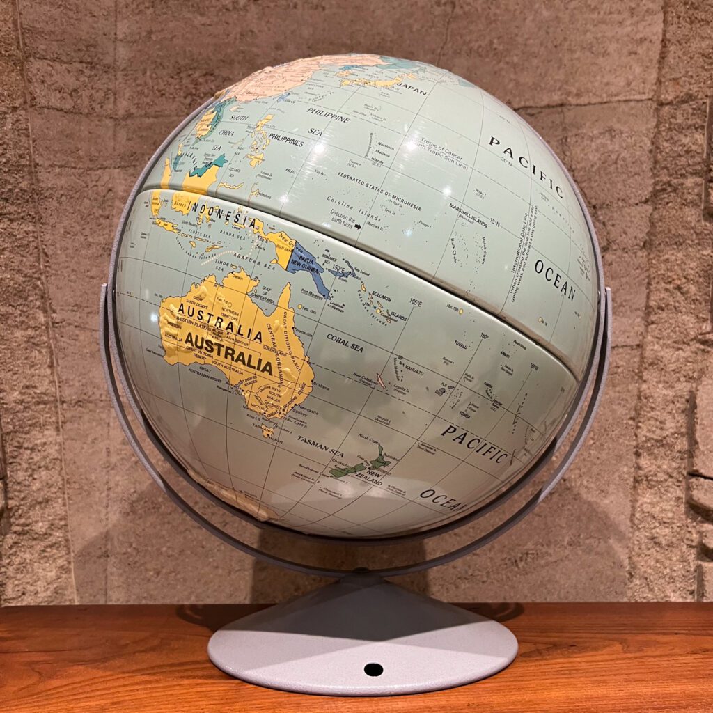1990s Nystrom World Political Globe Sculptural Relief - Ambianic